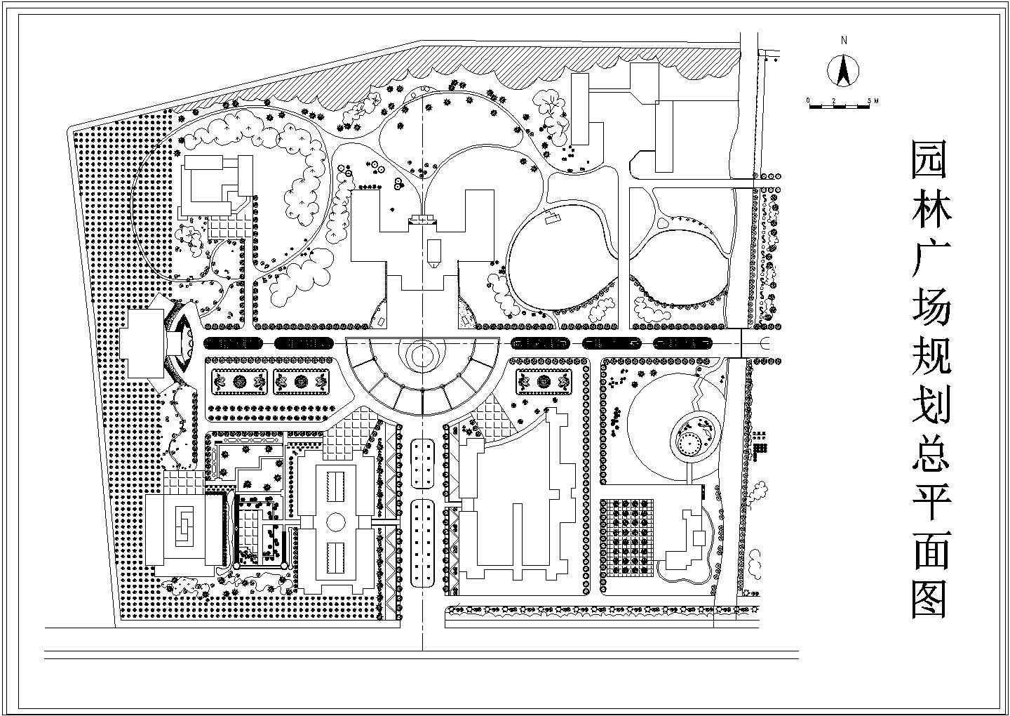 公园广场绿化CAD图纸-园林广场规划总平面图