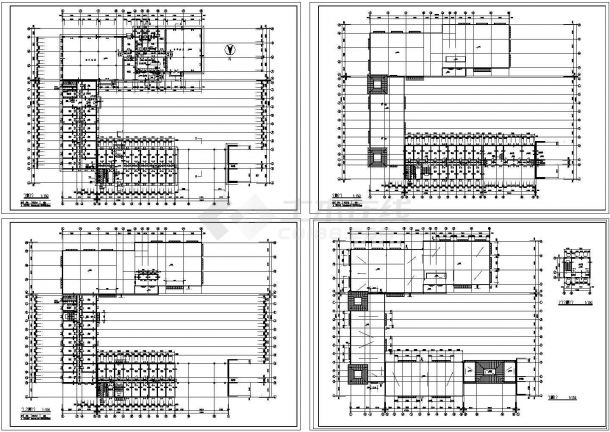 成都市某中学教学楼+宿舍楼+食堂全套建筑设计CAD图纸-图二