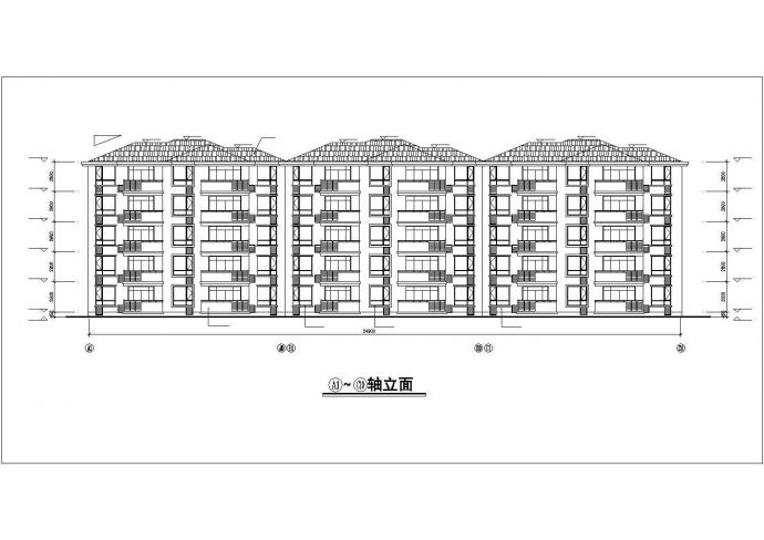 开封市某小区2850平米五层框架结构住宅楼平立剖面设计CAD图纸_图1