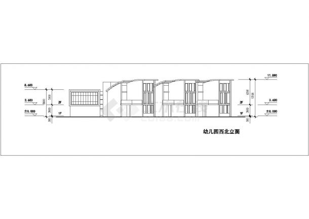 北京顺义区某私立幼儿园2层教学楼建筑设计CAD图纸-图一
