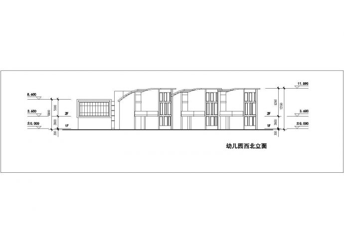 北京顺义区某私立幼儿园2层教学楼建筑设计CAD图纸_图1