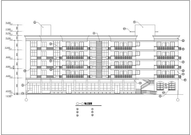 某工厂3500平米五层框架结构宿舍楼建筑设计CAD图纸（底层餐厅）-图二