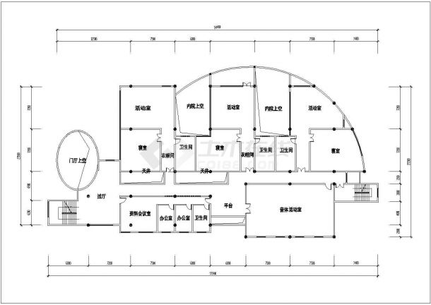 舟山市某小型私立幼儿园2层教学楼建筑设计CAD图纸-图一