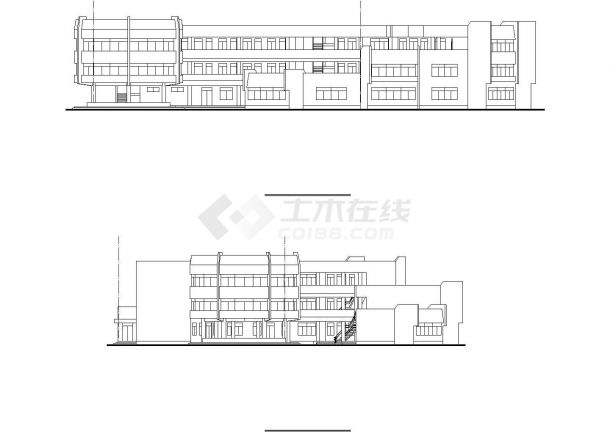大连市某社区幼儿园2700平米3层教学楼建筑设计CAD图纸-图一