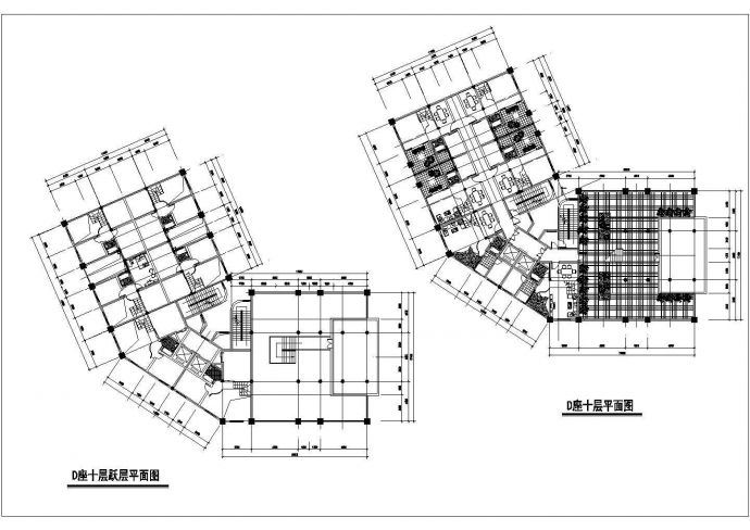 3100平米10+1层框架结构住宅楼平立剖面设计CAD图纸（含总图）_图1