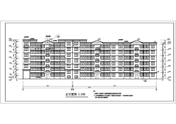 某地大型多层住宅建筑设计cad图（含设计说明）-图二