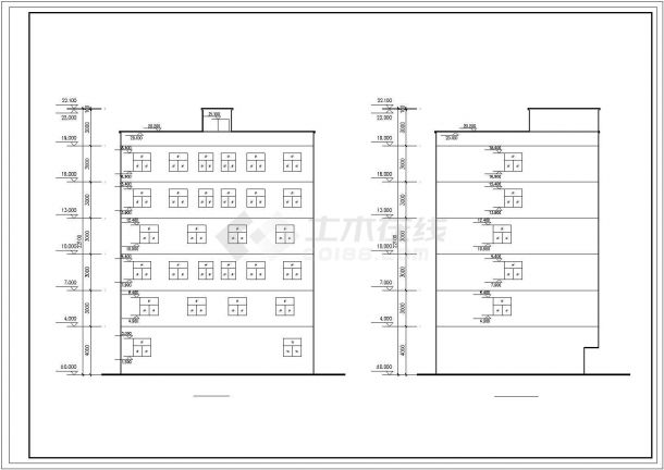 1300平米6层砖混结构商住楼建筑设计CAD图纸（1层2户/底层商用）-图二