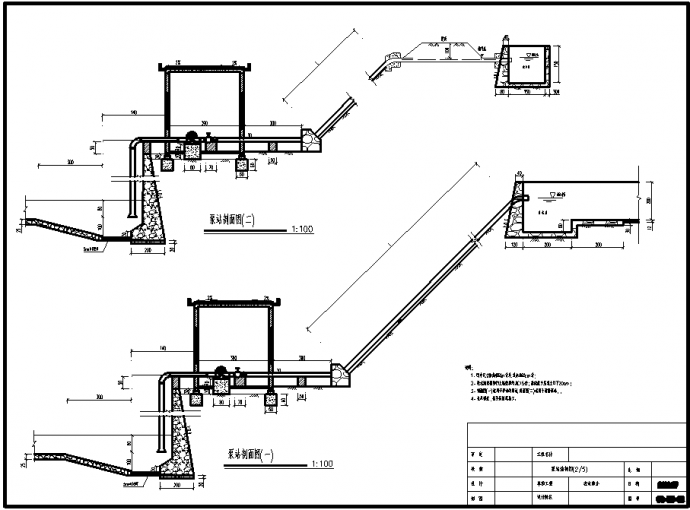 农田水利工程泵站CAD结构图纸_图1
