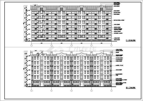 某地大型多层住宅全套建筑设计cad图纸-图二