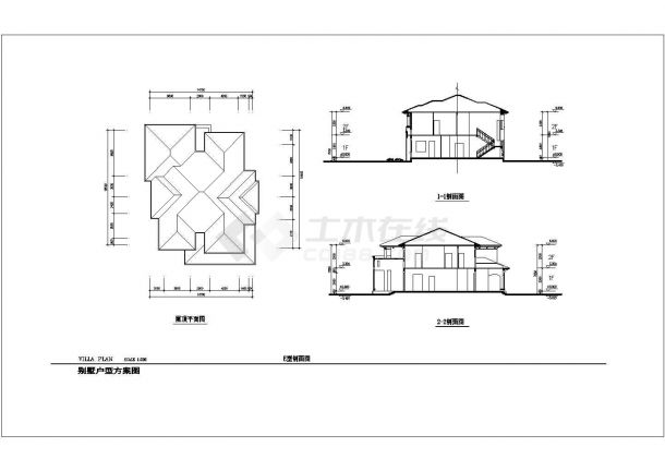 某二层砖混结构新农村简欧别墅设计cad建筑方案图（含效果图，含2种方案设计）-图一