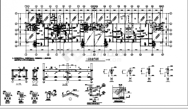 夏威夷5层砌体花园洋房结构设计施工cad图纸（含设计说明）-图二