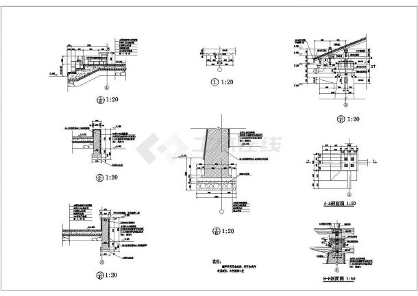 某地区木桥与亭建筑结构详细设计方案施工CAD图纸-图二