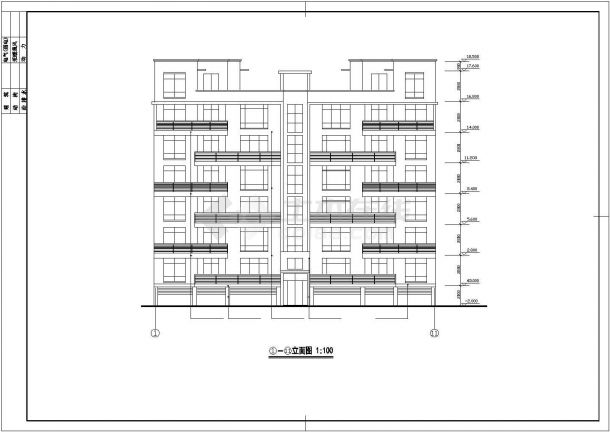 1500平米6+1层硂框架结构住宅楼平立剖面设计CAD图纸（含车库层）-图二