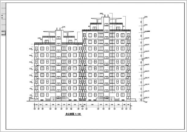 合肥市某小区1万平米10层框混结构住宅楼建筑设计CAD图纸（含跃层）-图一