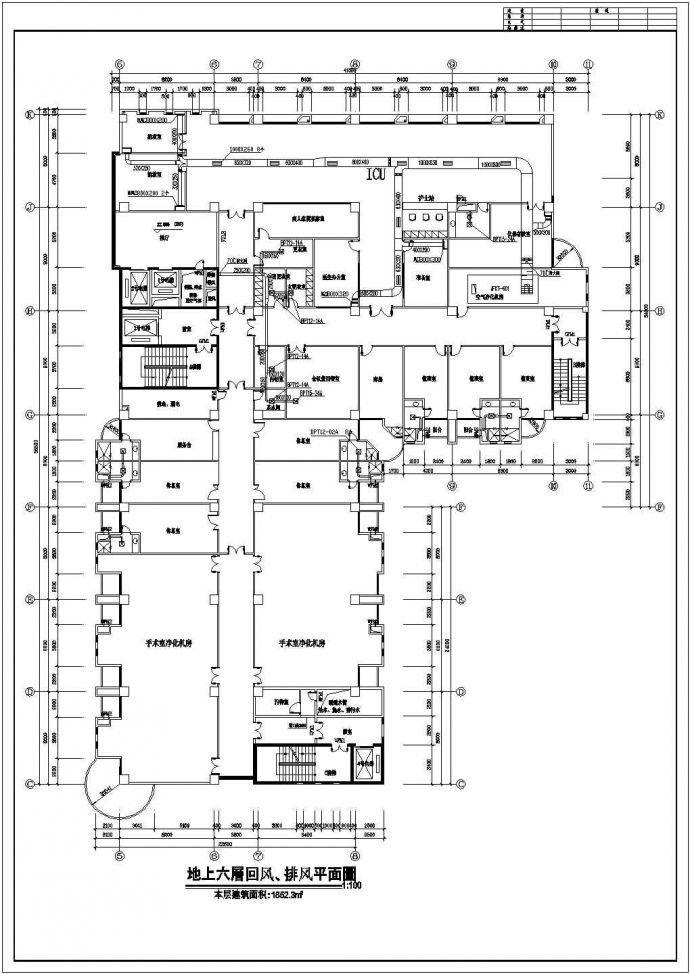 鄯善某县L型医院大楼手术室暖通工程设计CAD图（含净化空调流程图）_图1