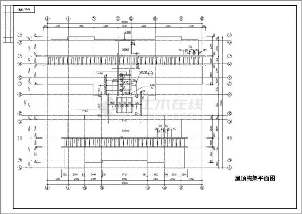 1.4万平米17层框架结构住宅楼建筑设计CAD图纸（含机房层和架空层）-图一