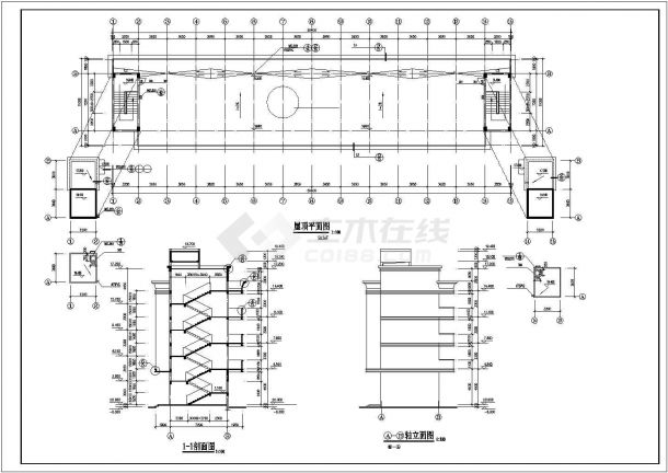 天津某工厂1940平米4层砖混结构职工宿舍楼建筑设计CAD图纸-图一