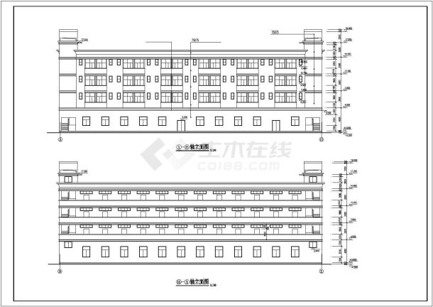 天津某工厂1940平米4层砖混结构职工宿舍楼建筑设计CAD图纸-图二
