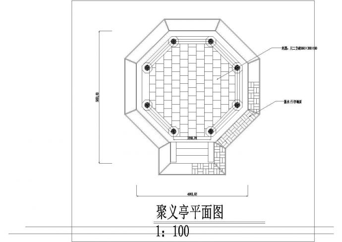 某现代景区单围重檐八角亭建筑详细设计方案施工CAD图纸_图1