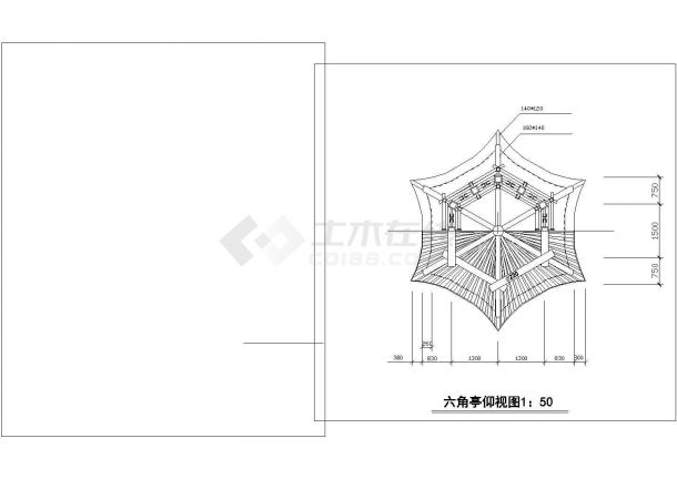 某景区小型六角亭建筑详细设计方案施工CAD大样图纸-图一