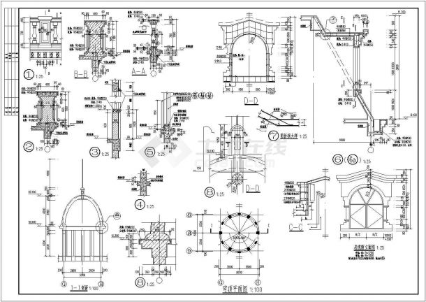 某老虎窗欧式栏杆详细设计方案施工CAD图纸-图一