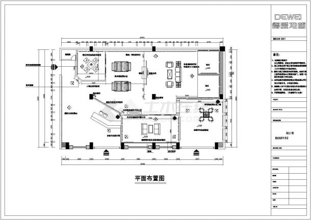 某地板专卖店室内装修设计cad全套施工图纸（ 含设计说明）-图二