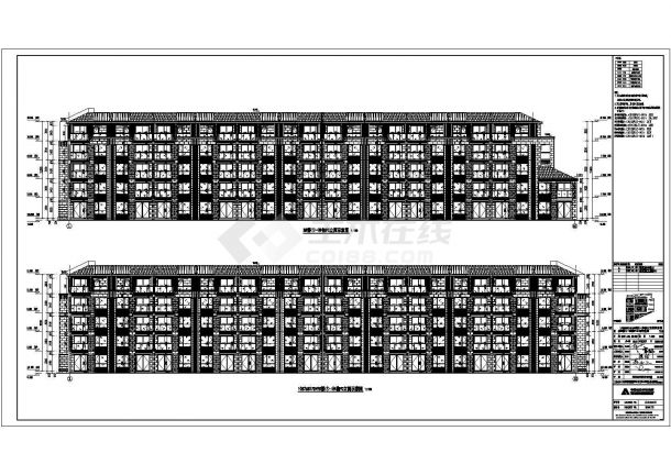 潜江市某小区5层框混结构住宅楼平立剖面设计CAD图纸（4套方案）-图一