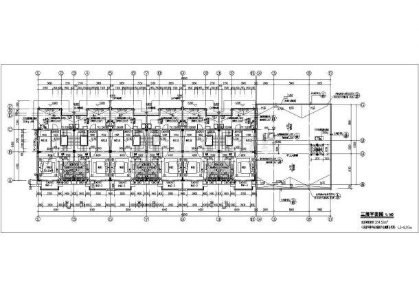 昆山市某小区1400平米3层框剪结构住宅楼全套建筑设计CAD图纸-图一
