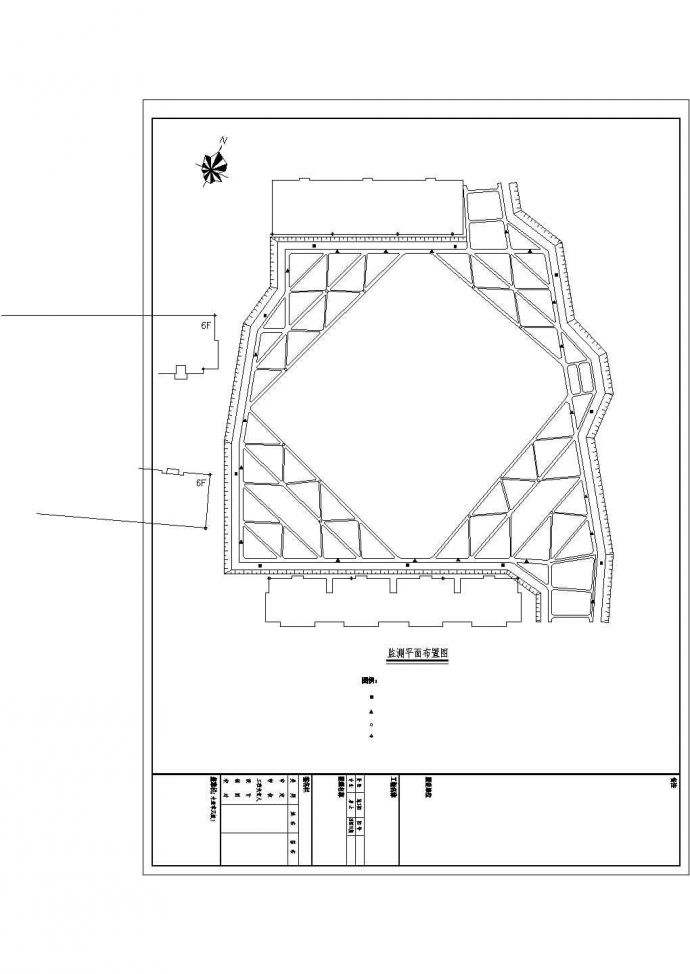 排桩加一道混凝土内支撑基坑支护工程建筑设计CAD图纸_图1