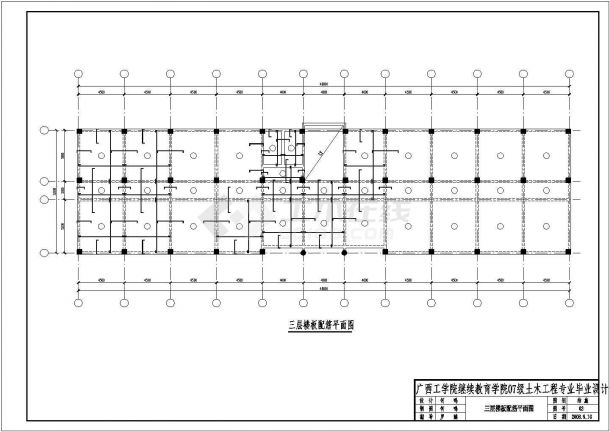 办公楼设计_温州某2400平米4层商业办公楼建筑设计CAD图纸-图一
