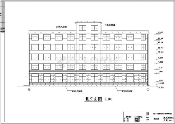 办公楼设计_沈阳市某3200平米5层商业办公楼建筑设计CAD图纸-图一