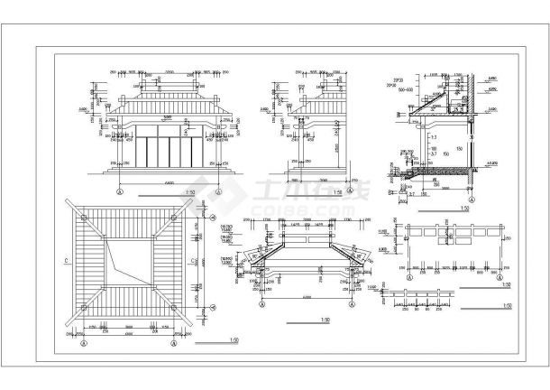 某城市高中校园建筑设计全套施工图-图二