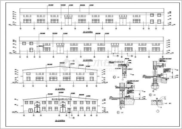 【精选】大跨度造纸生产车间建筑设计CAD图纸-图一