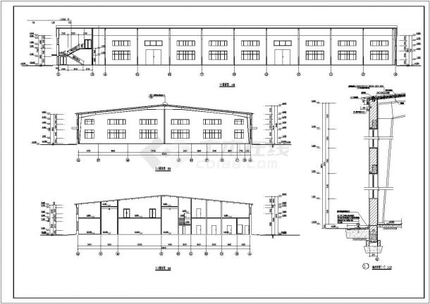 【精选】大跨度造纸生产车间建筑设计CAD图纸-图二
