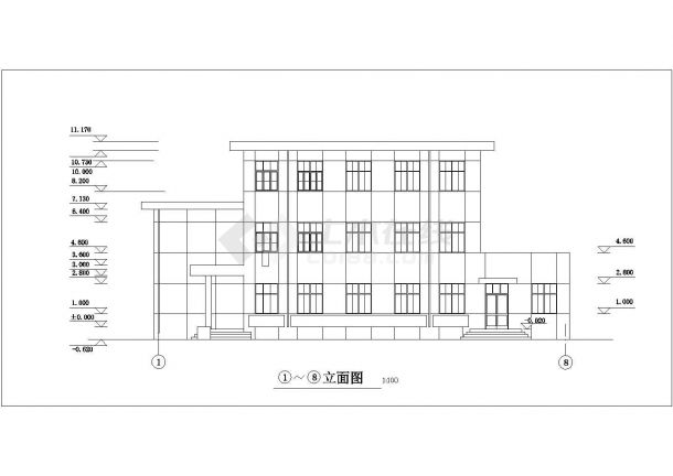 【精选】城中办公大楼建筑设计CAD图纸-图二