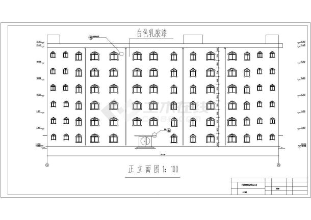 办公楼设计_济南市某单位6500平米6层框架结构办公楼建筑设计CAD图纸-图一