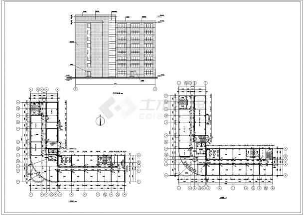 办公楼设计_郑州某1万平米8层综合办公楼全套建筑设计CAD图纸-图二