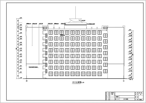 西安某大学1.1万平米8层化学实验室建筑设计CAD图纸-图一