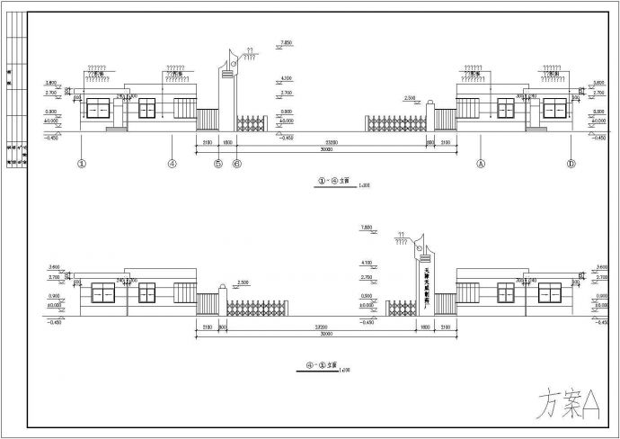 某厂区大门传达室建筑详细设计施工方案CAD图纸_图1