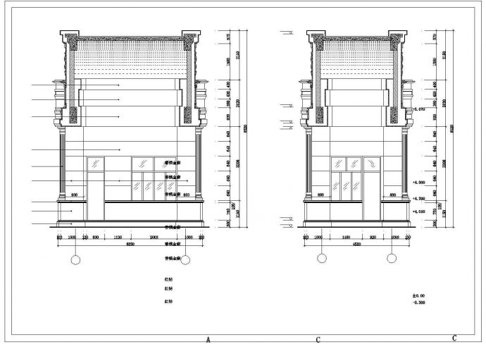 某大门建筑石材装饰全套详细设计施工方案CAD图纸_图1