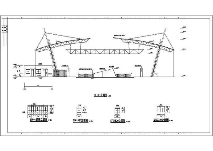 某标准型大厂区门卫室详细施工设计方案CAD图纸_图1