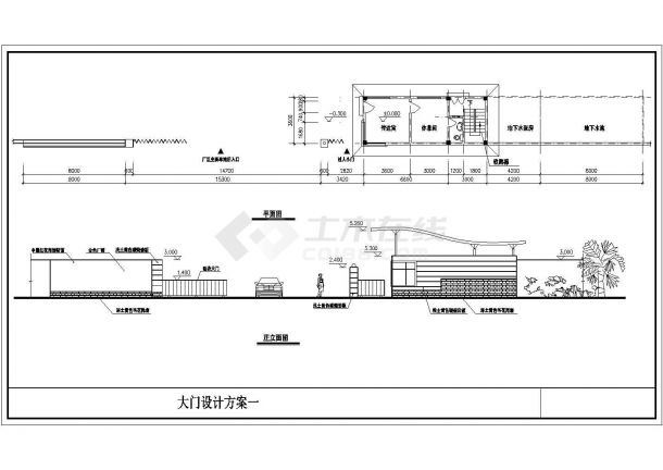某工厂标准型大门详细施工设计方案CAD图纸-图一