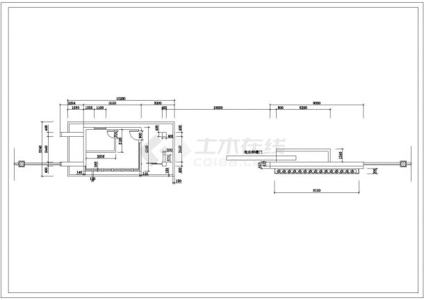 某标准单位大门门棚详细施工设计方案CAD图纸-图二