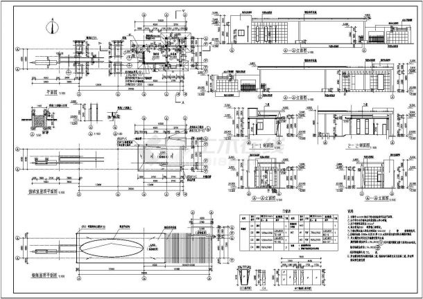 某标准工程大门建筑详细施工设计方案CAD图纸-图一