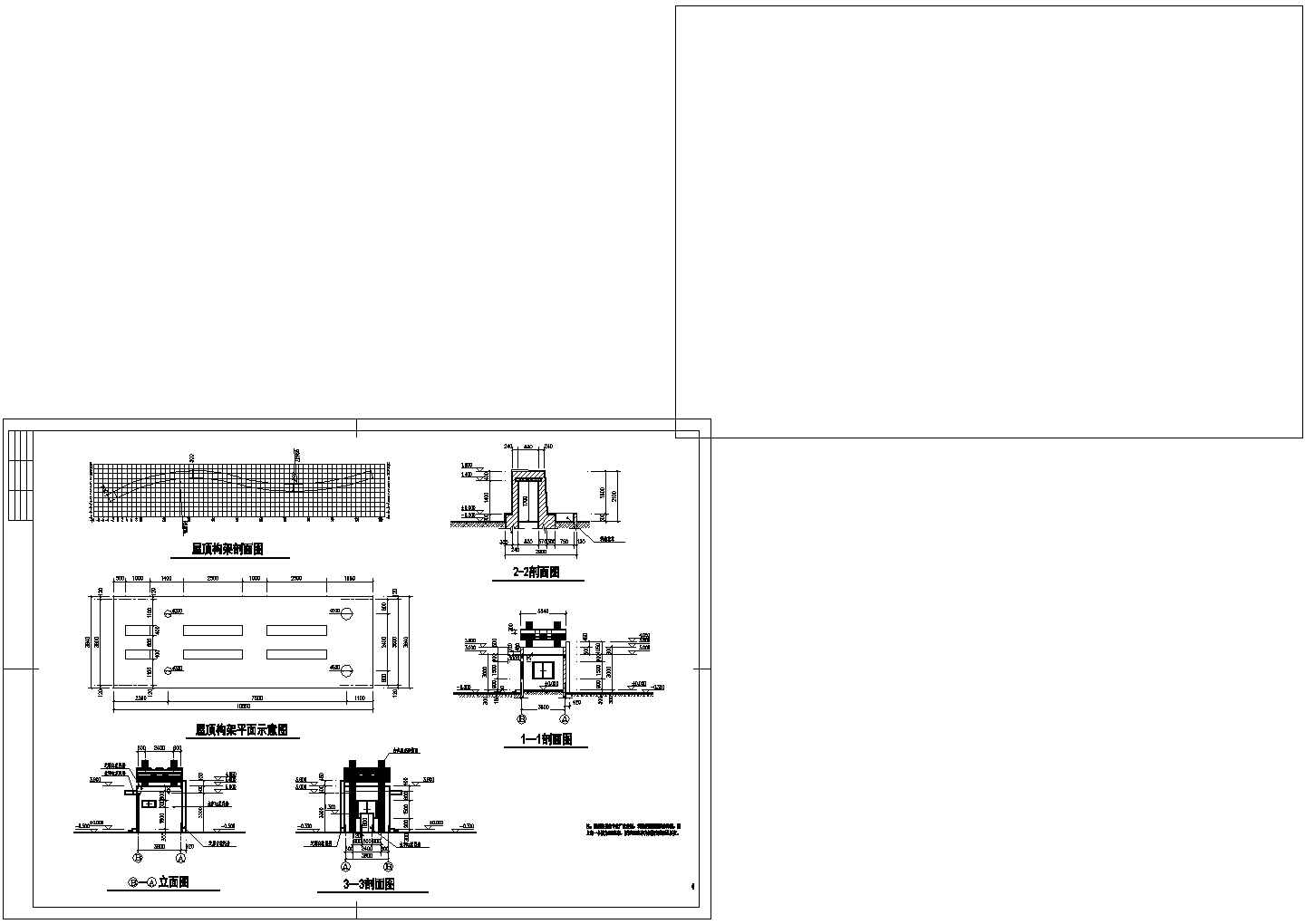 某标准型中学大门建筑详细施工设计方案CAD图纸