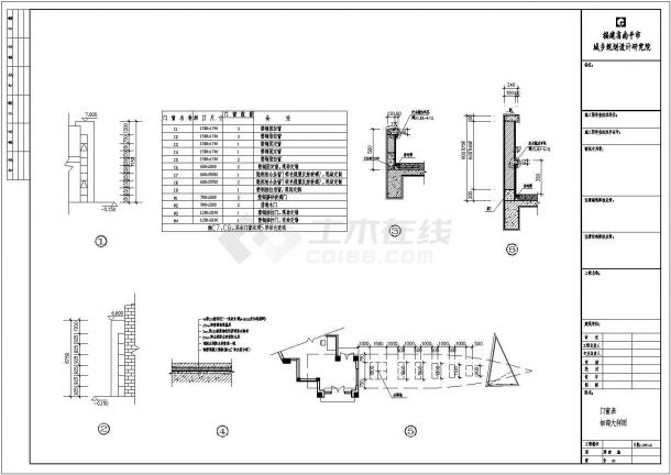 某标准型小学大门建筑详细施工设计方案CAD图纸-图二