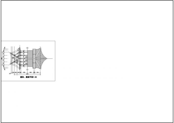 某地标准六角组合亭建筑详细施工设计方案CAD图纸_图1