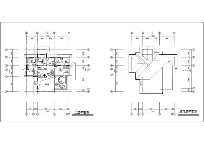 某二层框架结构小型别墅设计cad全套建施图纸_图1