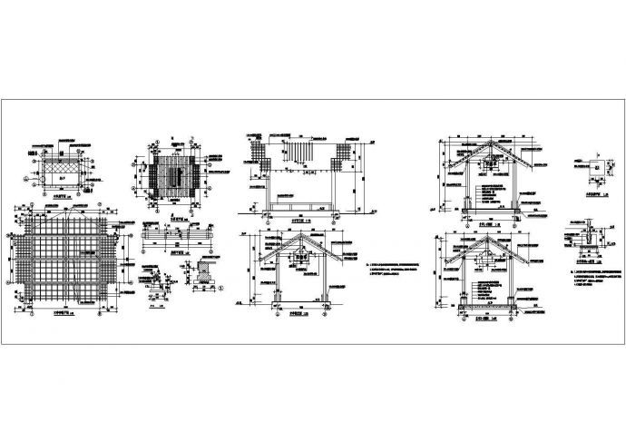某经典小型木亭子建筑详细施工设计方案CAD图纸_图1