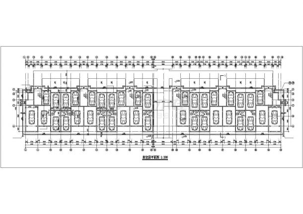 6300平米6层混合结构住宅楼平面设计CAD图纸（1层12户/含车库层）-图二
